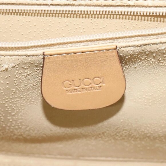 GUCCI Hand Bag Leather 2way Beige Gold 000 781 0235 Auth SW973 - Picture 10 of 16